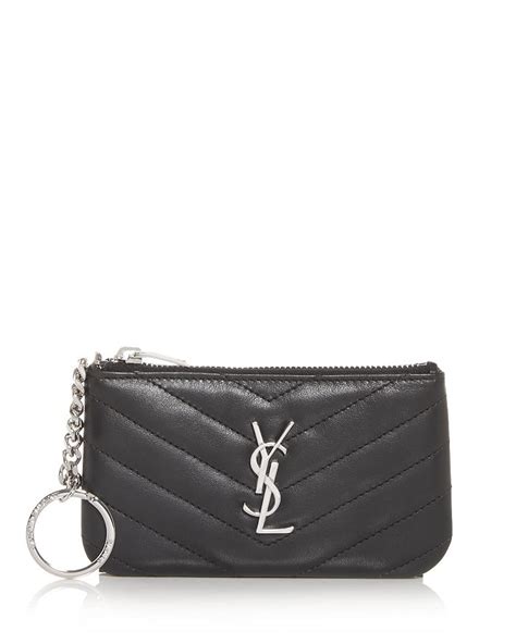 Saint Laurent Monogram Quilted Leather Key Pouch.